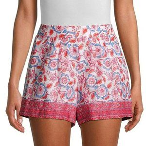 Vineyard Vines Red Blue Frangipani Floral Luxe Pull On Shorts